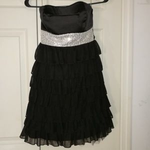 Black strapless dress